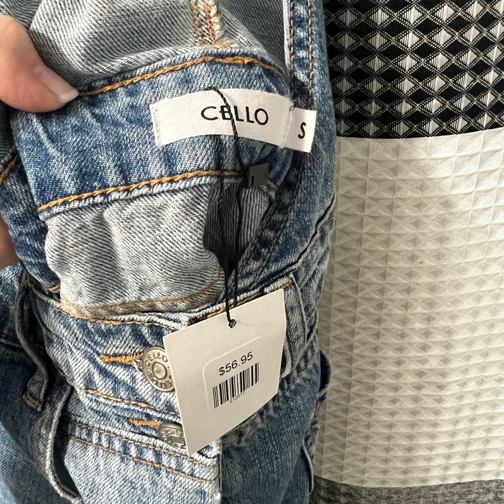 CELLO Distressed Denim Overalls - Picture 3 of 8